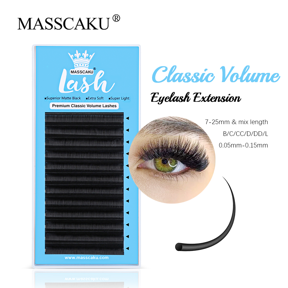 Eyelash Extension Natural Classic - Masscakram 0.05/0.07/0.10/0.15mm klasik ekstensi bulu mata