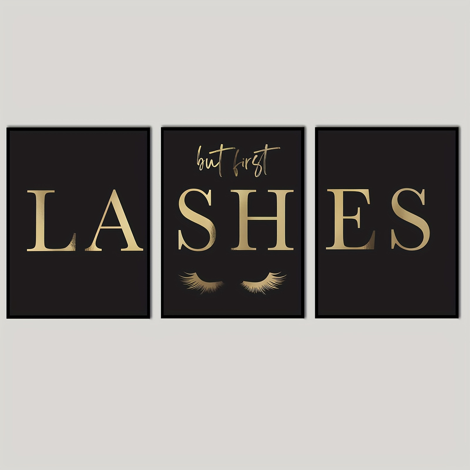 Eyelash Extension Eyelash - (Noframe 3PCS)-3 buah Poster Kanvas Seni