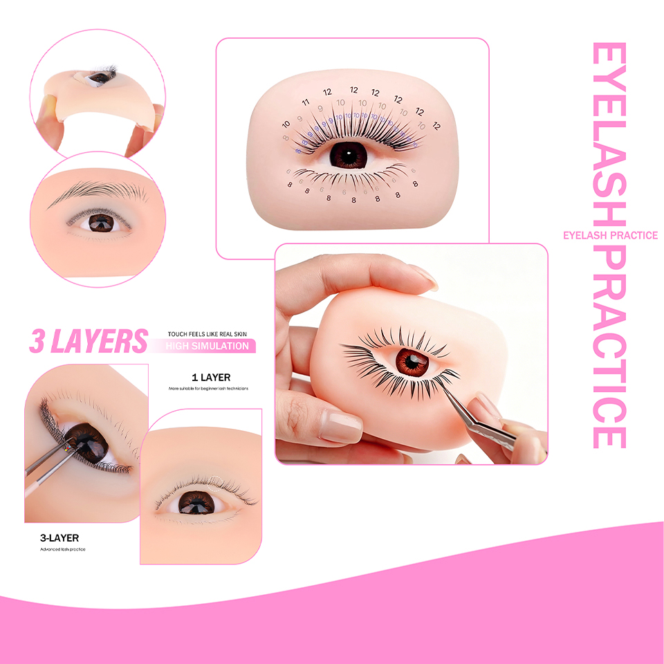 Alat Rias Mata Silikon Simulas - Eyelash Extension Model ulasan dan harga